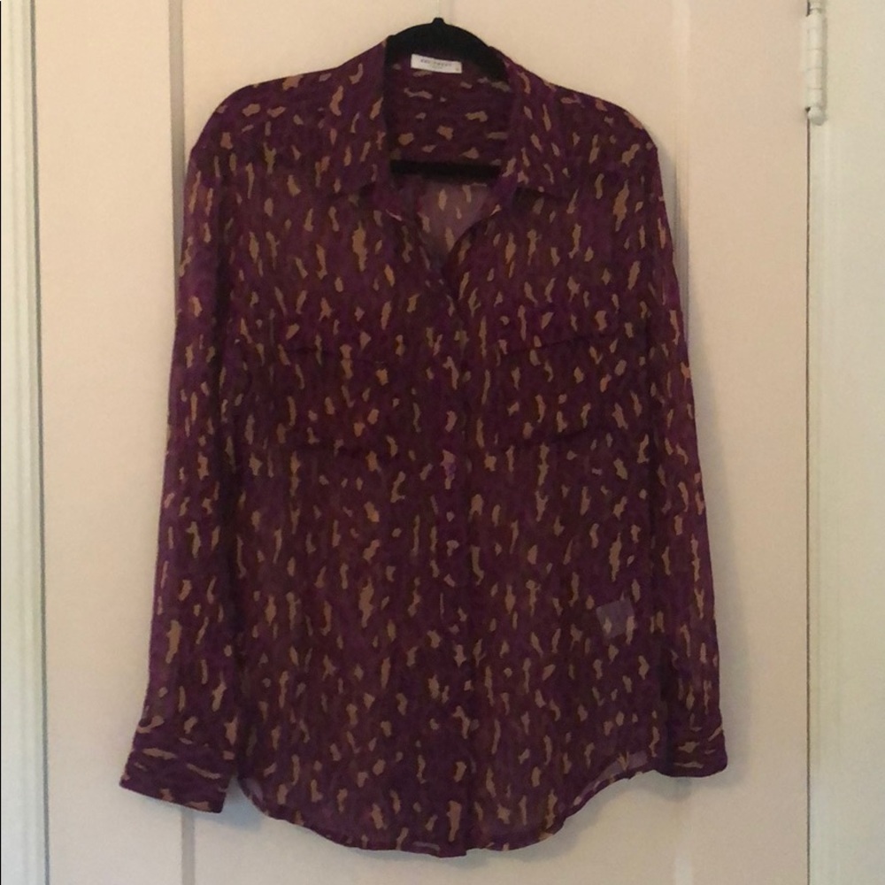 Equipment silk leopard print shirt
